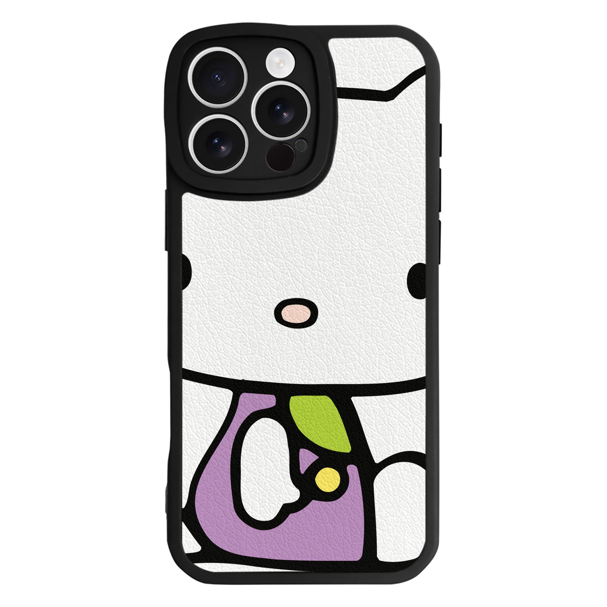 （画像用） Hello Kitty ハローキティ 【iPhone 16シリーズ対応】シリコンスマホケース（レザー調） 材質：シリコン